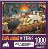 Cats Playing Chess 1000 Piece Puzzle