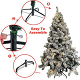 FESTISS 1.8m Christmas Tree with 250 LED Lights Warm White (Snowy)