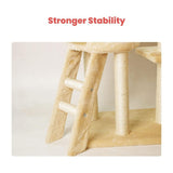 Floofi 138cm 5 Layer Plush Cat Condo Cat Tree Beige