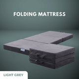GOMINIMO 3 Fold Folding Mattress Single Light Grey