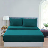 GOMINIMO 4 Pcs Bed Sheet Set 1000 Thread Count Ultra Soft Microfiber - King (Teal)