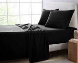 GOMINIMO 4 Pcs Bed Sheet Set 1000 Thread Count Ultra Soft Microfiber - King (Black)