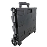 GOMINIMO Foldable Plastic Shopping Trolley With Wheels, Black