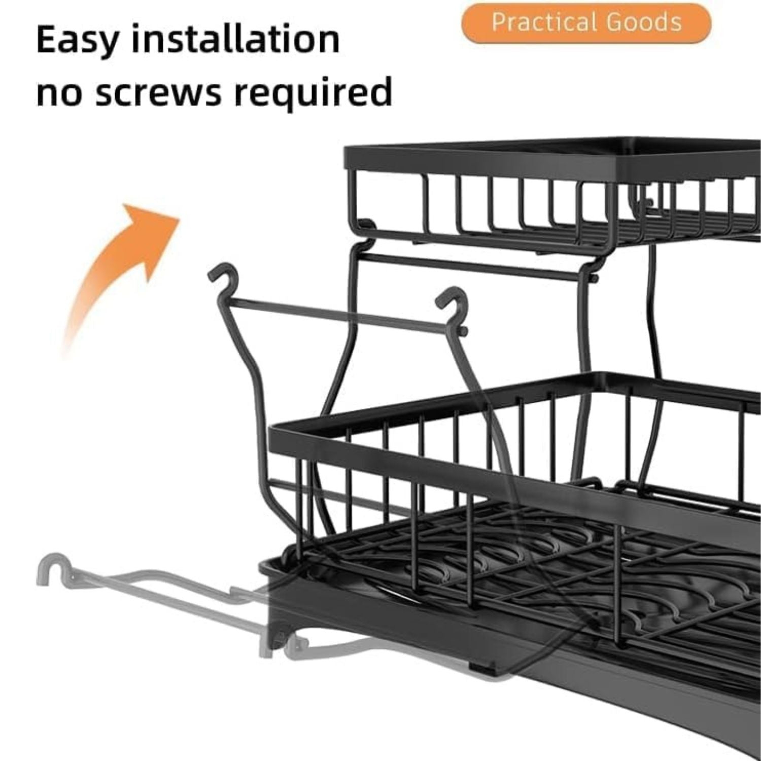 Gominimo 2 Tier Dish Drying Rack with Drain Board and Drip Tray Kitche ...