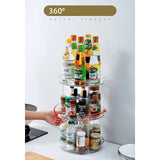 GOMINIMO 3 Tier Turntable Cabinet Organizer (Transparent)