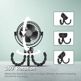 GOMINIMO 5000mAh Rechargeable Clip Fan with Flexible Tripod (Black)