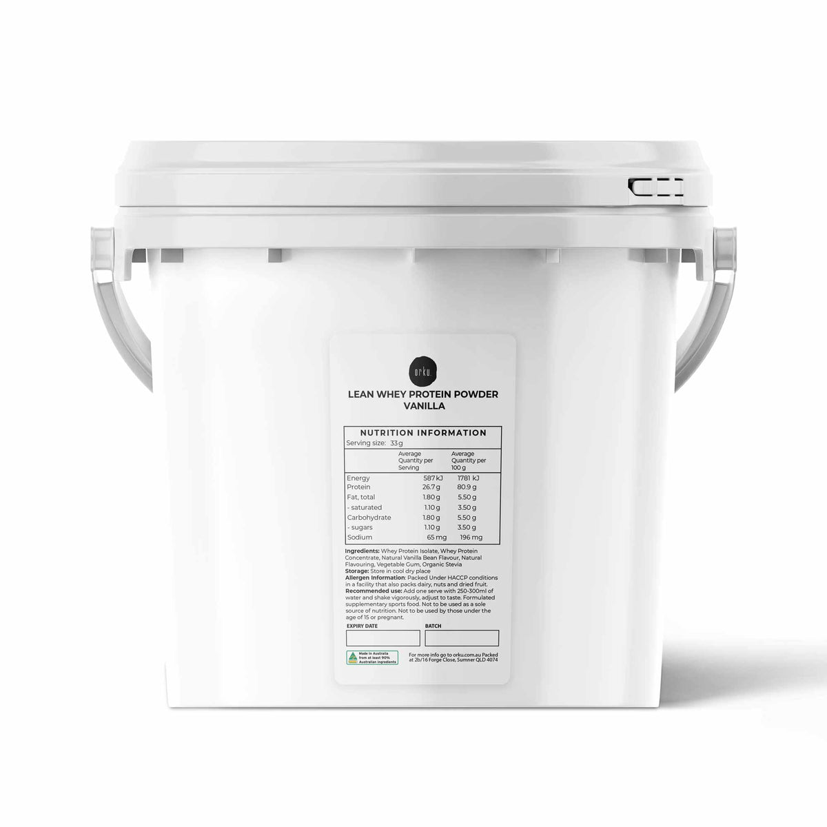 2Kg Lean Whey Protein Blend - Vanilla Shake WPI/WPC Supplement Bucket ...