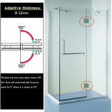 Shower Glass Door Gate Hinge 304 Stainless Steel 180 Degrees Polished Chrome Finish