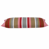 Corban Rose Pink Based Striped Cushion Cover Multicoloured Rectangle 35x70cm
