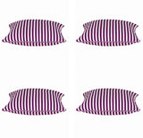Pack of 4 Dandi Fuchsia Plum Purple & White Striped Square Cushion Covers 40x40cm