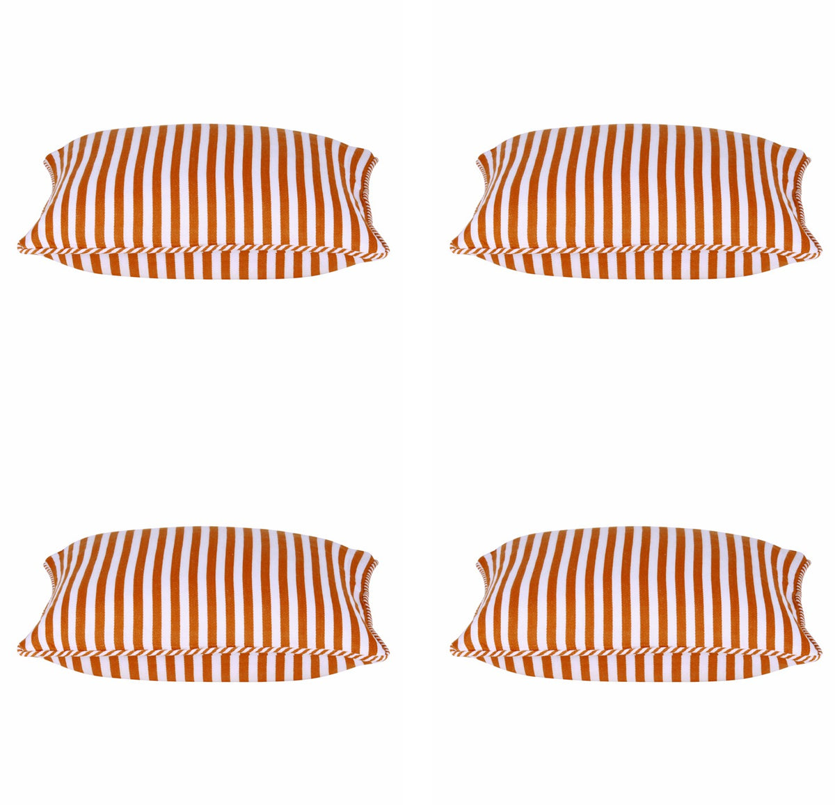 Pack of 4 Dandi Orange & White Striped Nautical Cushion Covers 40x40cm
