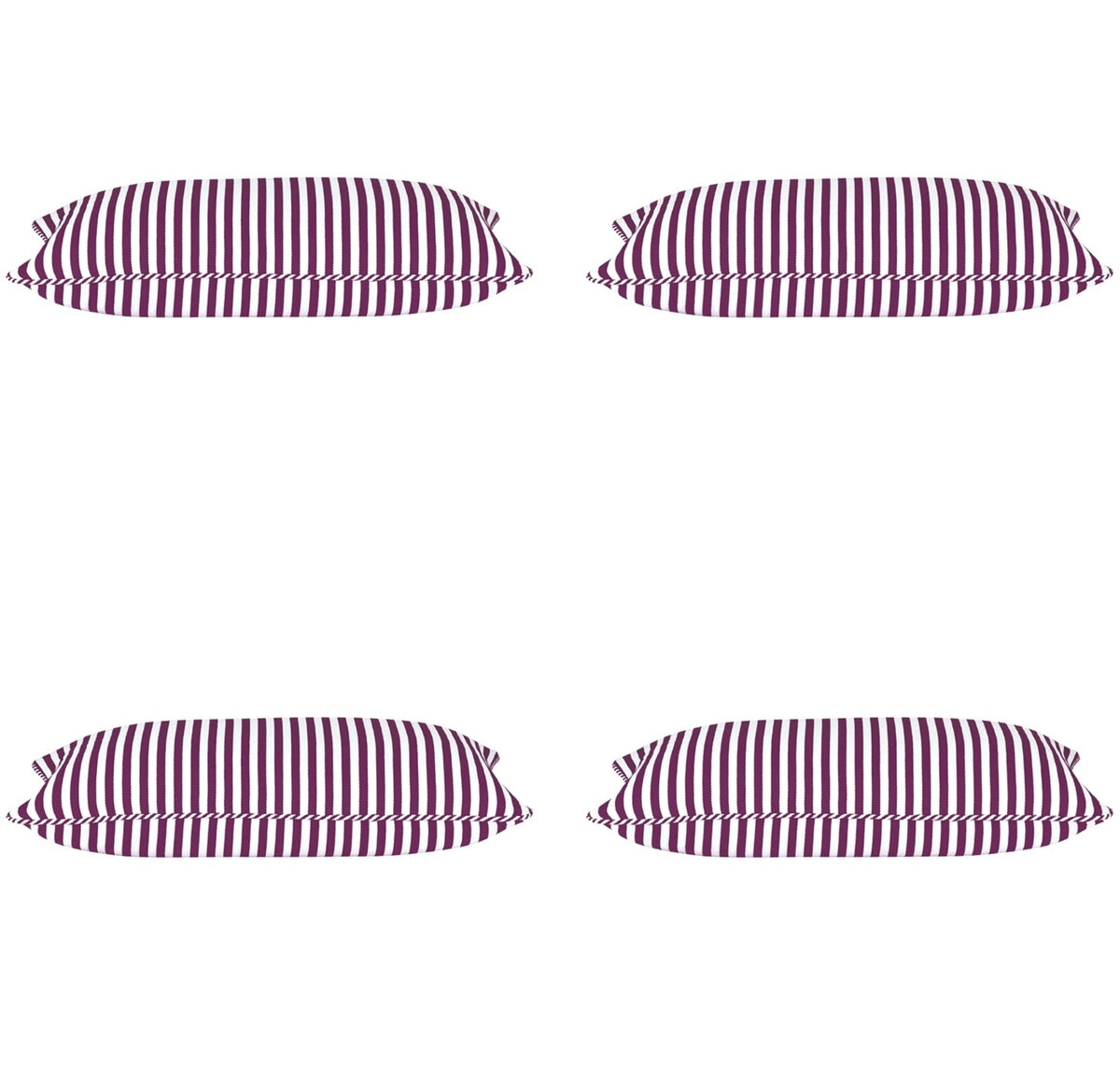 Pack of 4 Dandi Fuchsia Plum Purple & White Rectangle Cushion Covers