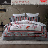 Logan & Mason Tokyo Drift Red 100% Cotton Sateen Quilt Cover Set Queen