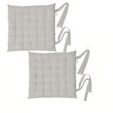 Rans Set of 2 Alfresco Cotton Chair Pads 40x40 cm - Plain Silver