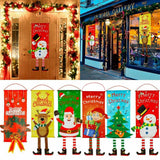 Christmas Hanging Banner Flag Door Window Décor Santa Reindeer Snowman Ornaments, Tree