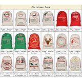 Large Christmas XMAS Hessian Santa Sack Stocking Bag Reindeer Children Gifts Bag, Cream - Snowflakes Reindeer