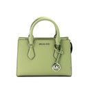 Michael Kors Women's Sheila Small Light Sage Vegan Leather Center Zip Satchel Purse Bag - One Size
