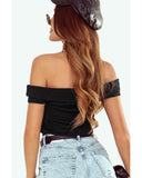 Azura Exchange Criss Cross Off Shoulder Ribbed Top - S