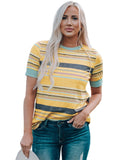 Azura Exchange Luxury Striped Crew Neck T-Shirt - L