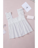 Azura Exchange Puckered Texturing Ruffled Cap Sleeves Babydoll Top - 2XL