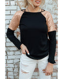Azura Exchange Sequin Shoulder Long Sleeve Top - L