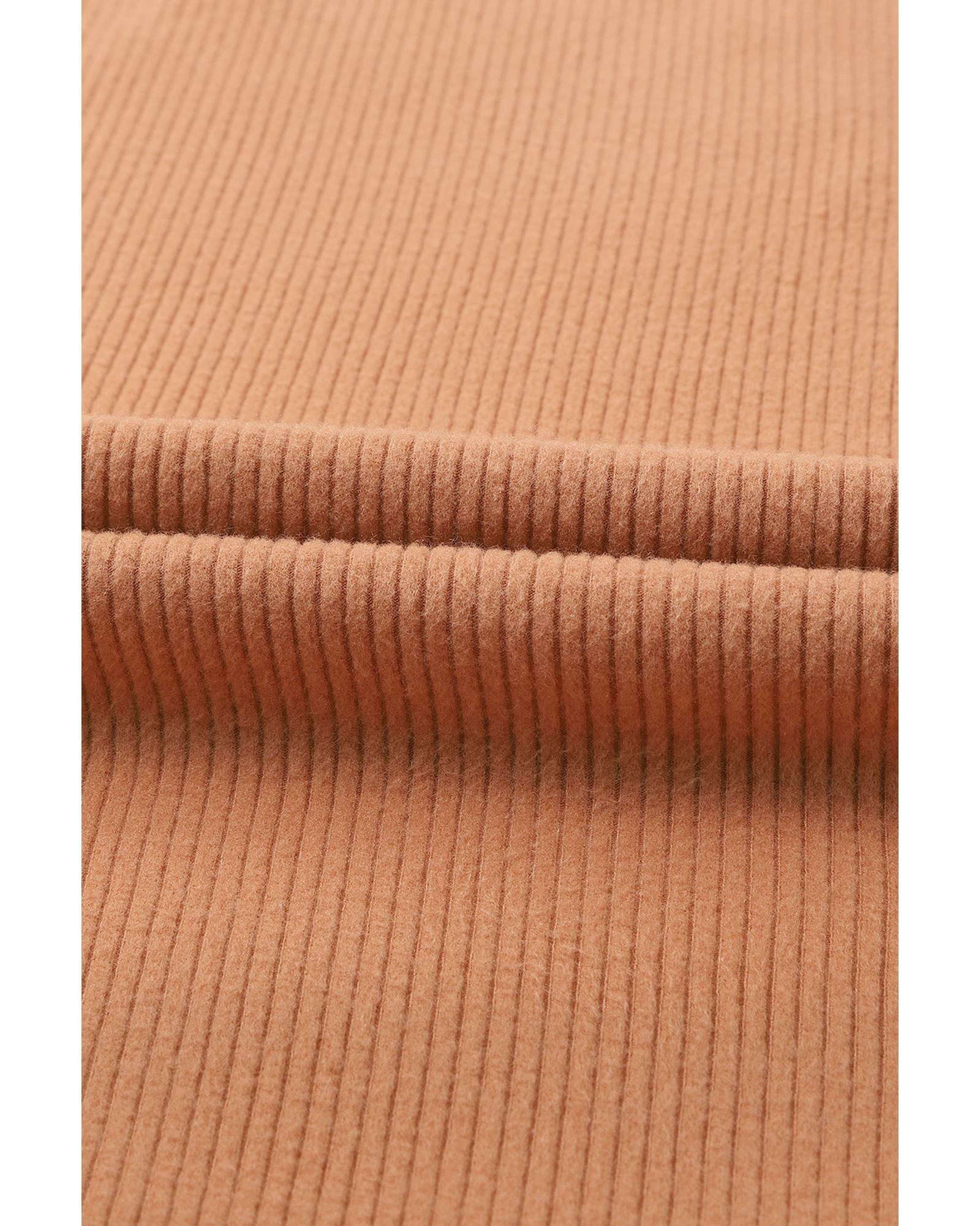 Azura Exchange Contrast Bubble Sleeve Ribbed Top - L