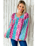 Azura Exchange Floral Leopard Mix Patchwork Pullover - M