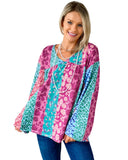 Azura Exchange Floral Leopard Mix Patchwork Pullover - M