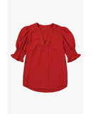 Azura Exchange Half Sleeve V Neck Blouse - L