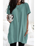 Azura Exchange Side Pockets Short Sleeve Tunic Top - S
