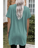 Azura Exchange Side Pockets Short Sleeve Tunic Top - S