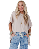 Azura Exchange Ribbed Knit Batwing Sleeve Tunic - S