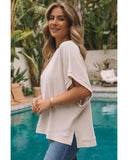 Azura Exchange Ribbed Knit Batwing Sleeve Tunic - S