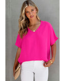 Azura Exchange V Neck Short Sleeve Blouse - S