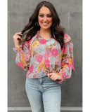 Azura Exchange Tiered Ruffled Long Sleeve Blouse - XL
