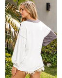 Azura Exchange Colorblock Patchwork Knit Top - L