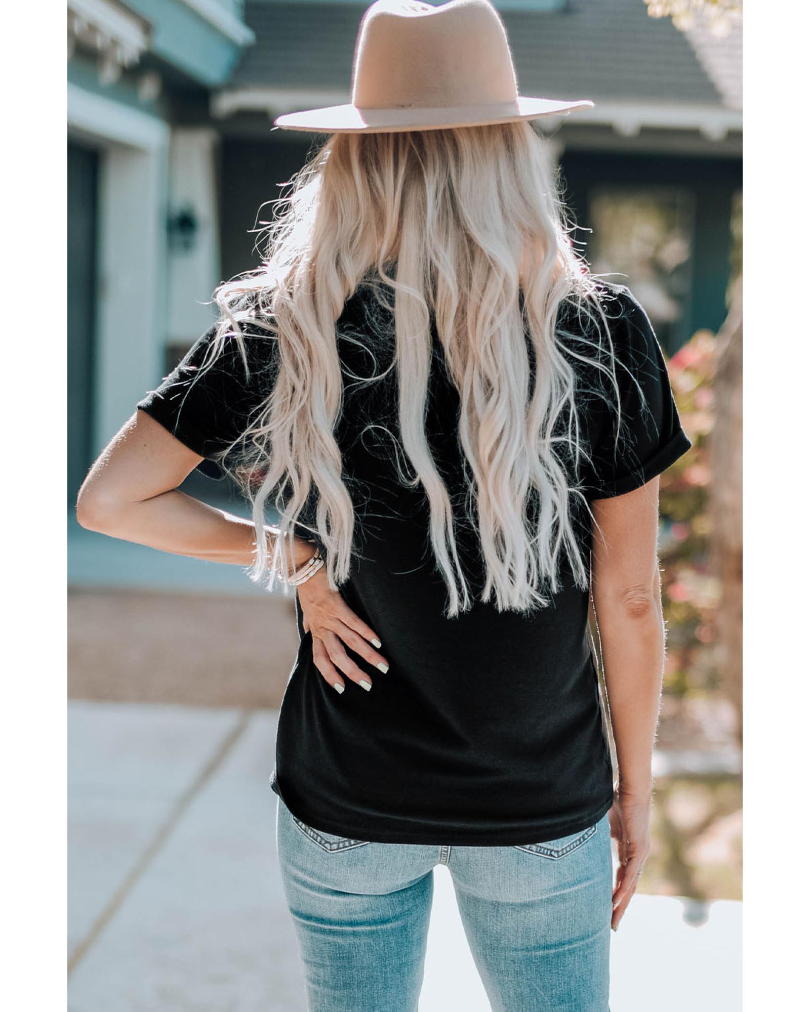 Azura Exchange NASHVILLE Letter Guitar Print Tee - S