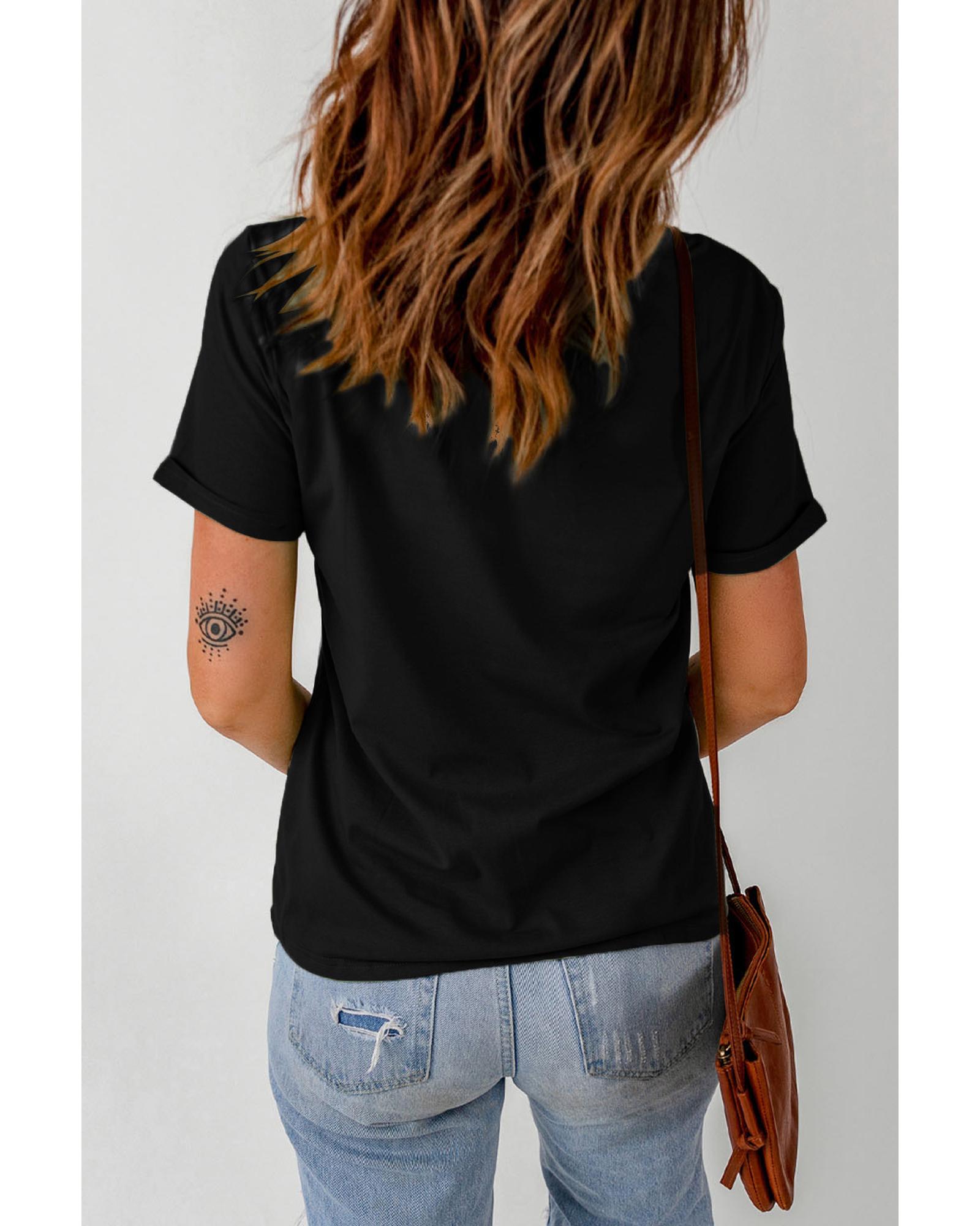 Azura Exchange NASHVILLE Letter Guitar Print Tee - S