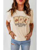 Azura Exchange Poker Cards Letter Graphic Print T-Shirt - L