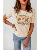 Azura Exchange Poker Cards Letter Graphic Print T-Shirt - L
