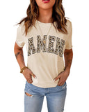 Azura Exchange Leopard Print Short Sleeve Graphic T-Shirt - 2XL