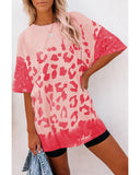 Azura Exchange Leopard Bleached Casual T-Shirt - XL