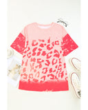 Azura Exchange Leopard Bleached Casual T-Shirt - XL