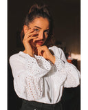 Azura Exchange Eyelet Button Down Top - XL