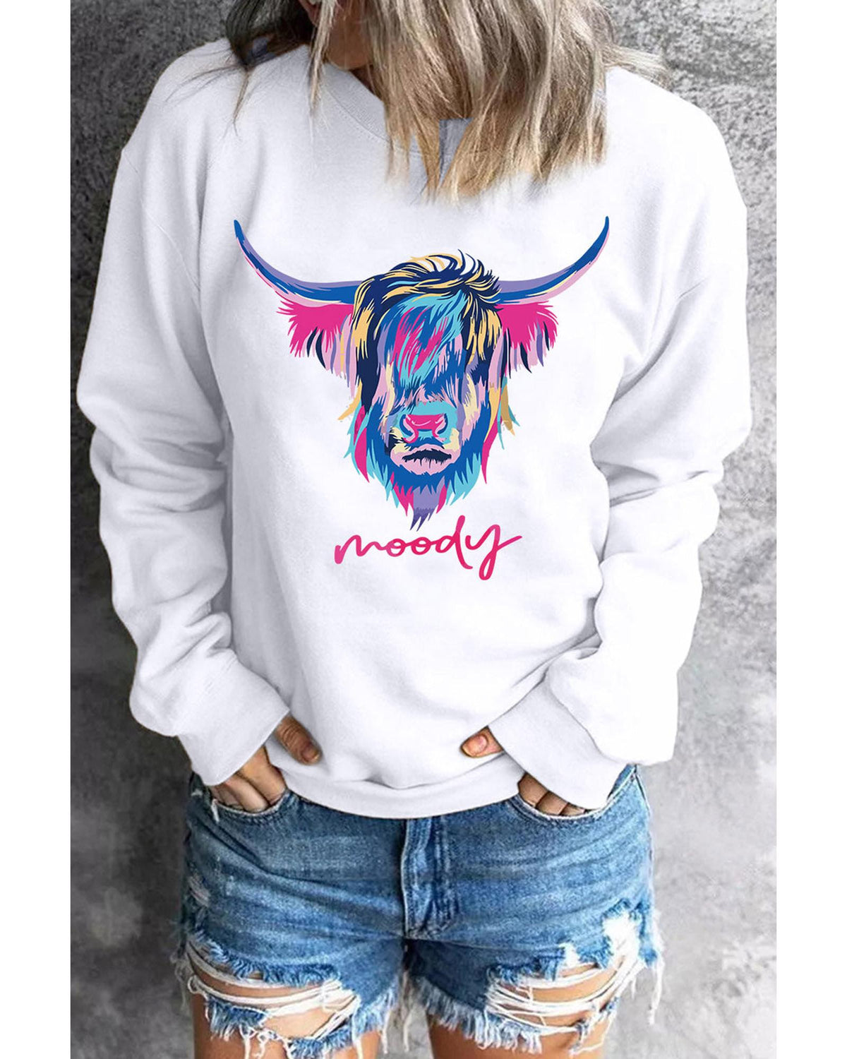 Azura Exchange Highland Heifer Moody Graphic Sweatshirt - 2XL