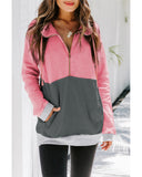 Azura Exchange Zipped Colorblock Sweatshirt with Pockets - XL