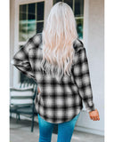 Azura Exchange Plaid Buttons Pocketed Shacket - XL
