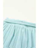 Azura Exchange Pleated Shorts with Ruffled Waist and Belt - M