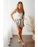 Azura Exchange Vintage Washed Elastic Frill Waist Casual Shorts - XL