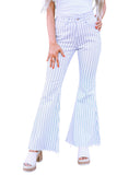 Azura Exchange Striped Print Flared Pants - XL